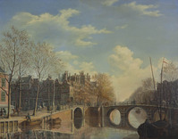 KS 221
<br/>
De Keizersgracht in Amsterdam ter hoogte van de Reguliersgracht
<br/>
<em>Rente Linsen, Anthony Gabriel (1799-1840)</em>